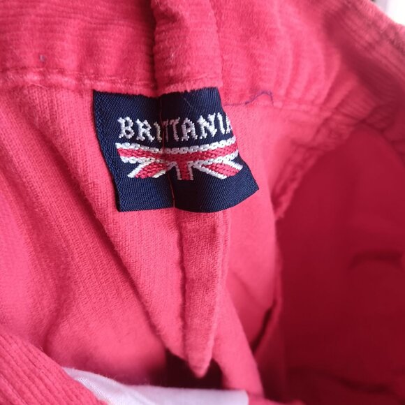 29x32 Vintage 80's Britannia Cherry Red Corduroy Preppy Pants High Waist - Picture 5 of 5